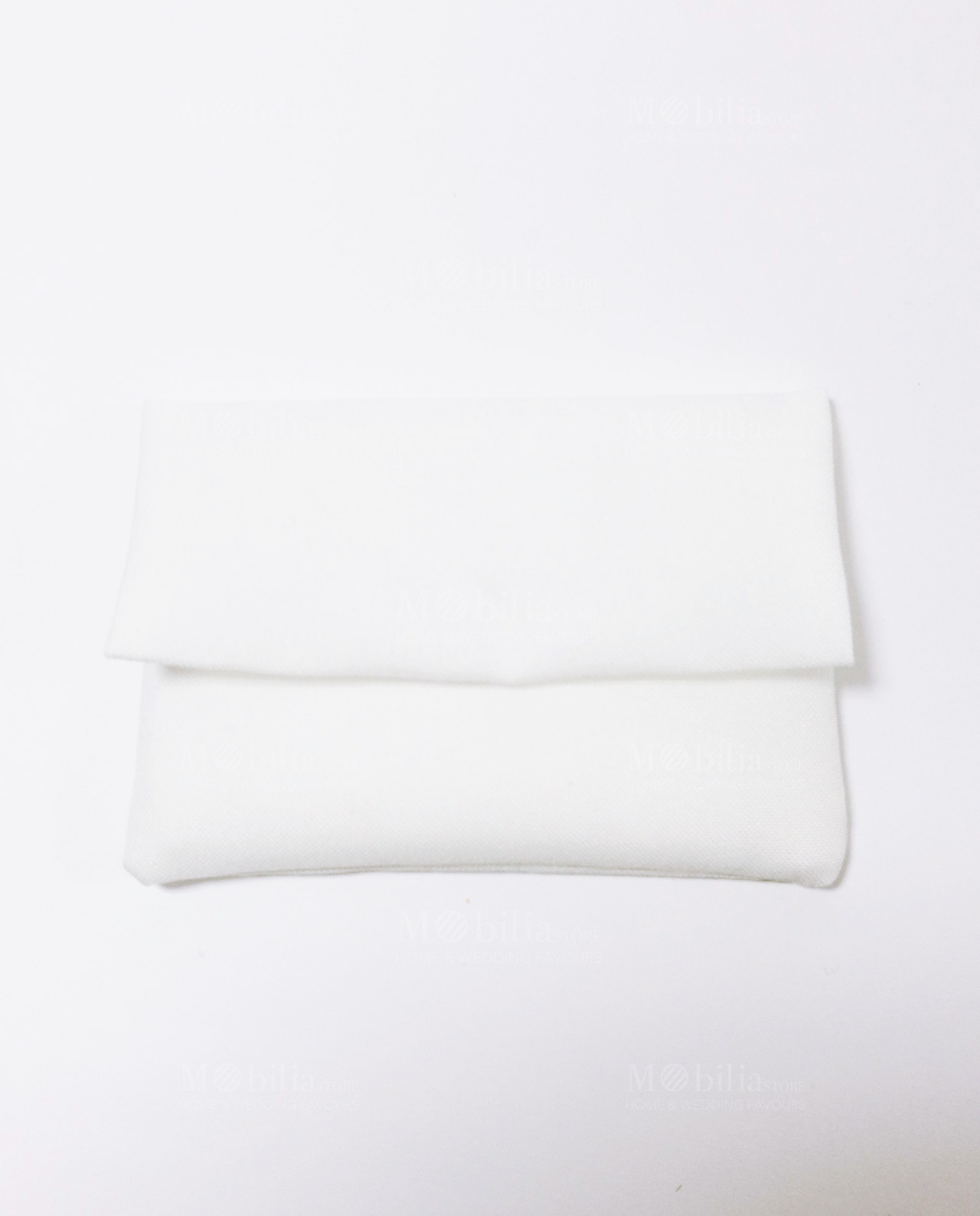 Bustina portaconfetti sartoriale in cotone - Chiusura rettangolare bianco
