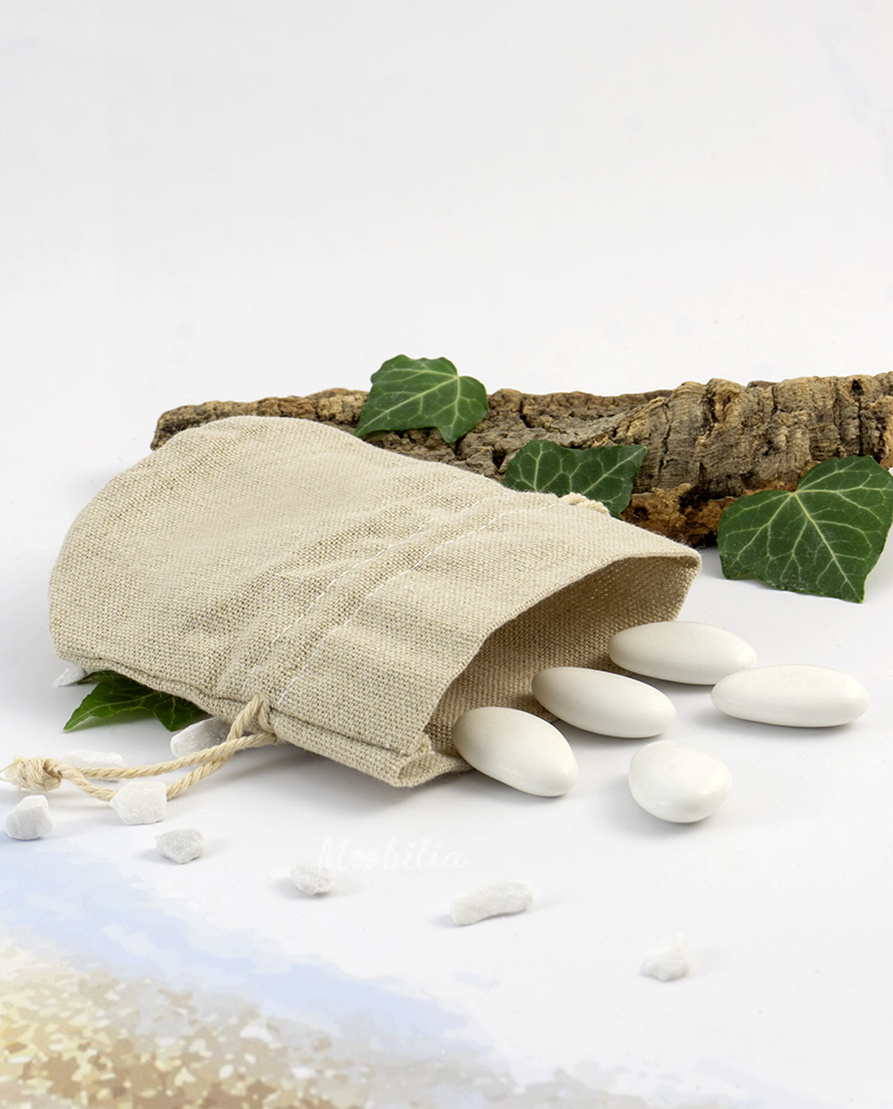 Sacchetto pouf coton juta con tirante