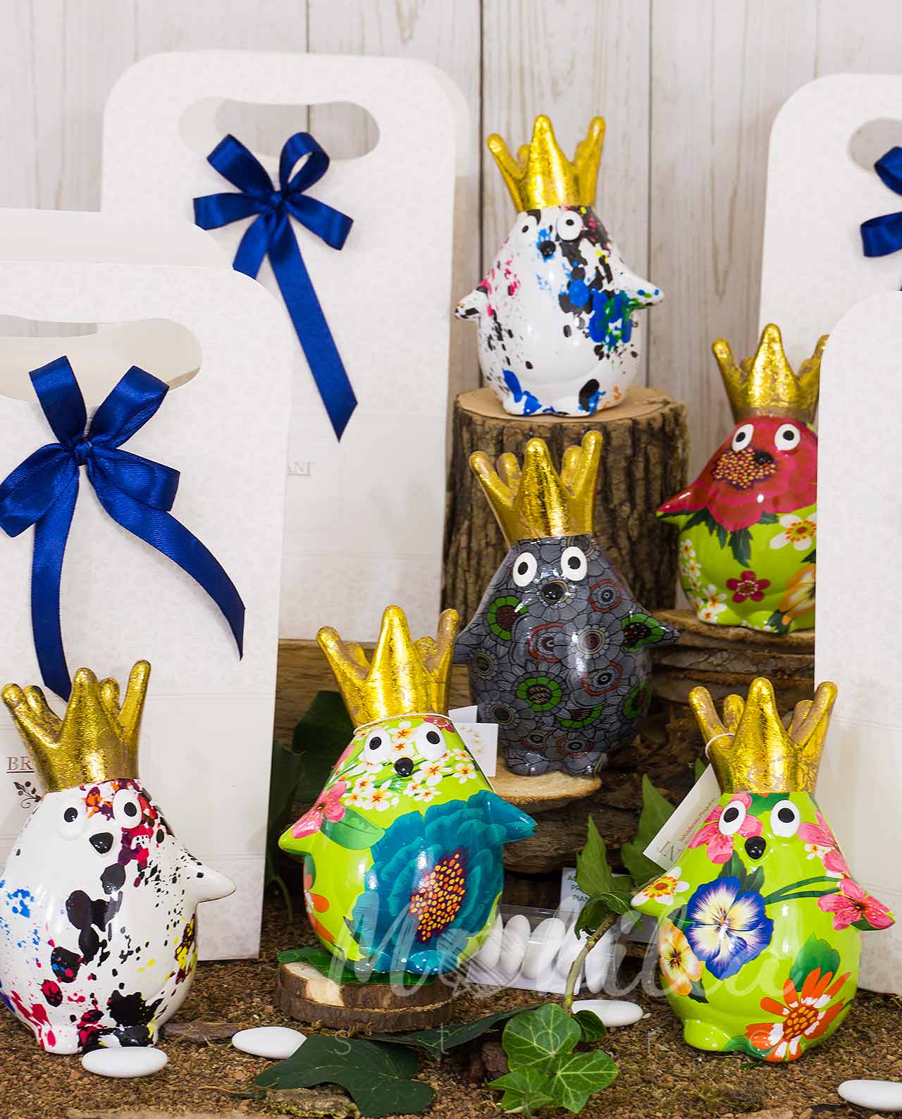 Bomboniera salvadanaio pinguino ceramica dolomite Brandani vari decori - immagine 10