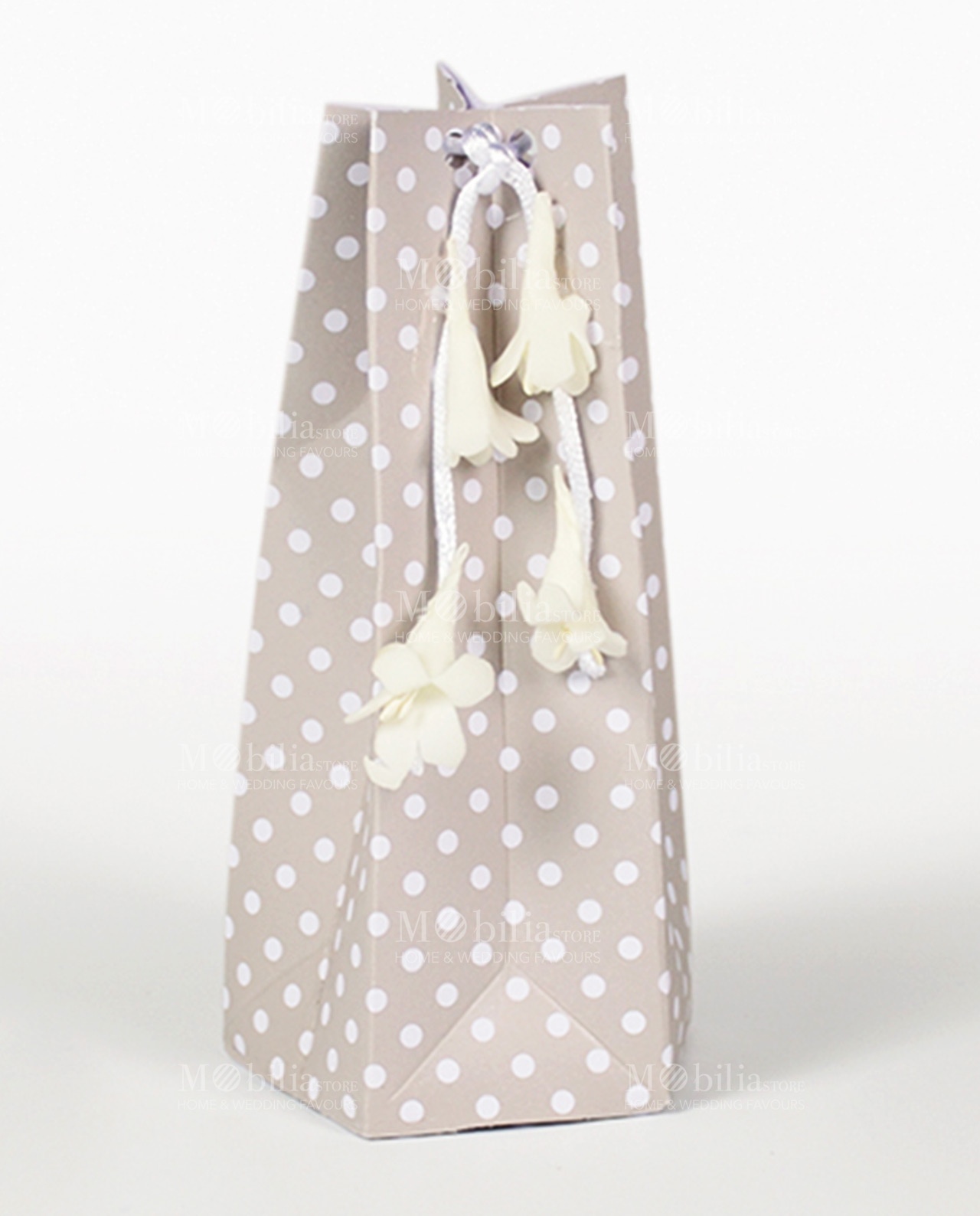 scatola alta a stella tortota con pois