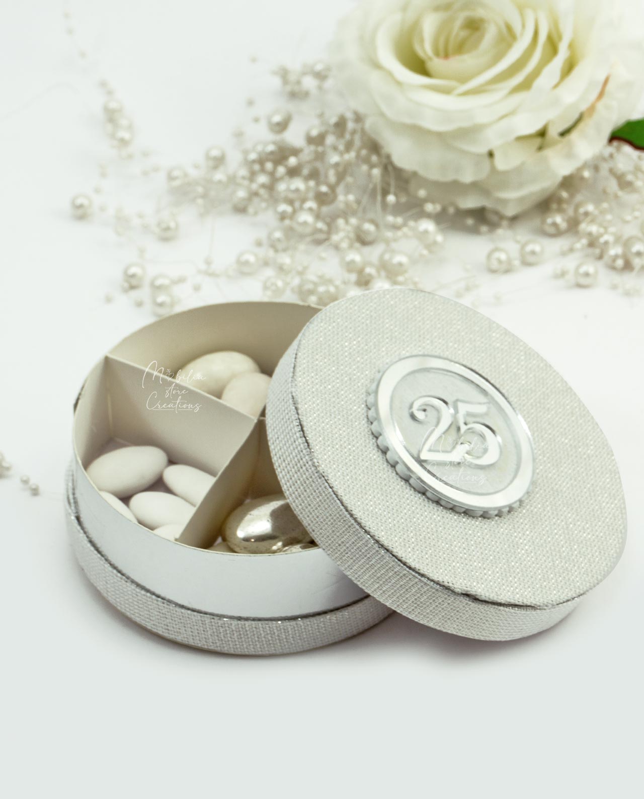Scatola degustazione argento con numero 25