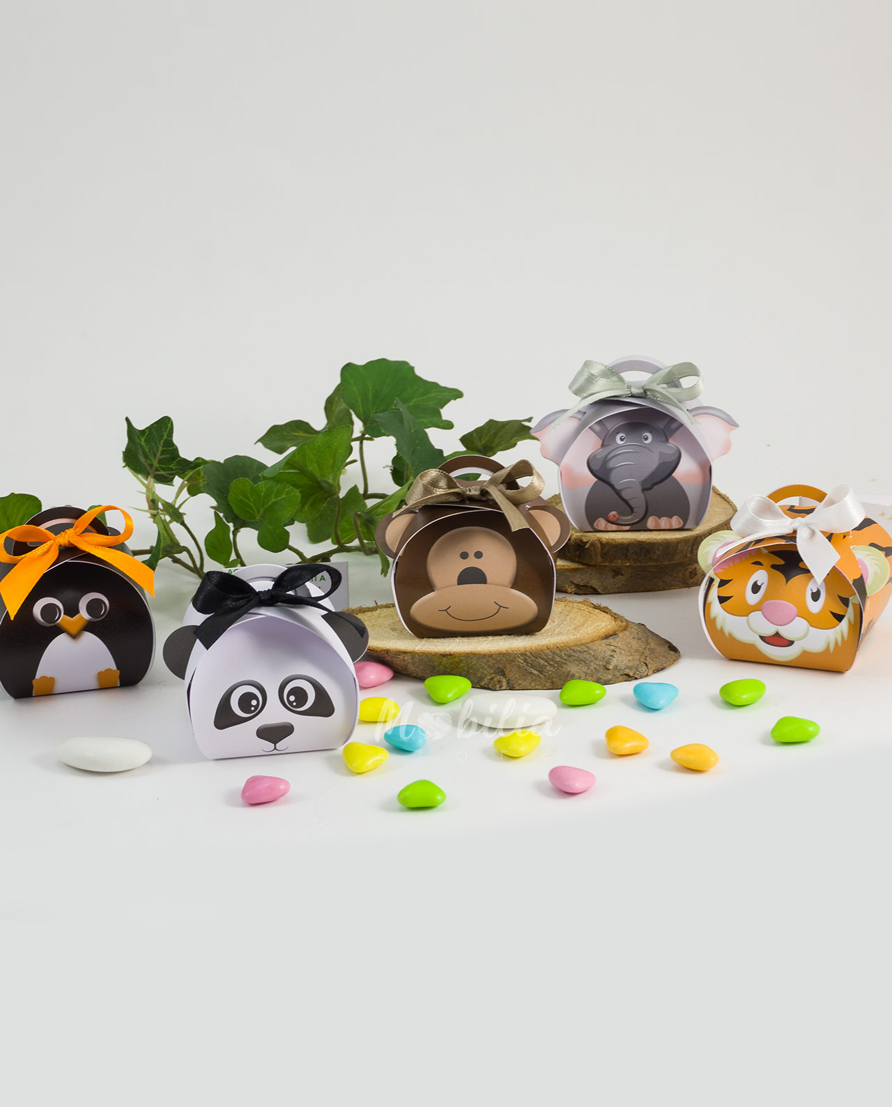Scatolina animali papercraft con confetti