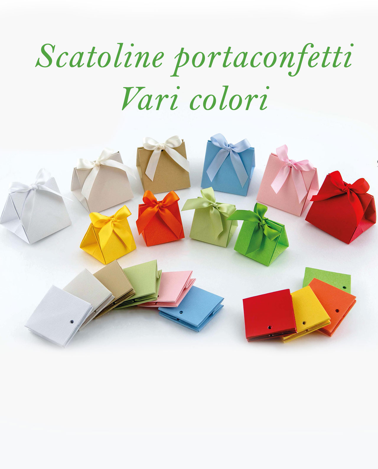 Scatolina portaconfetti in cartoncino vari colori