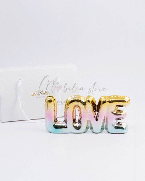 Scritta Love in ceramica shine con shopper