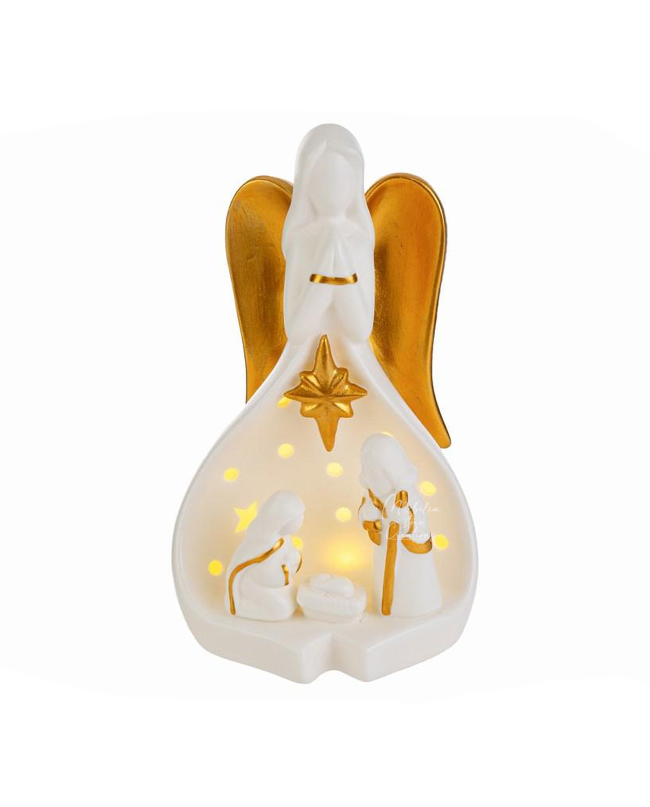 Lampada led Angelo con presepe