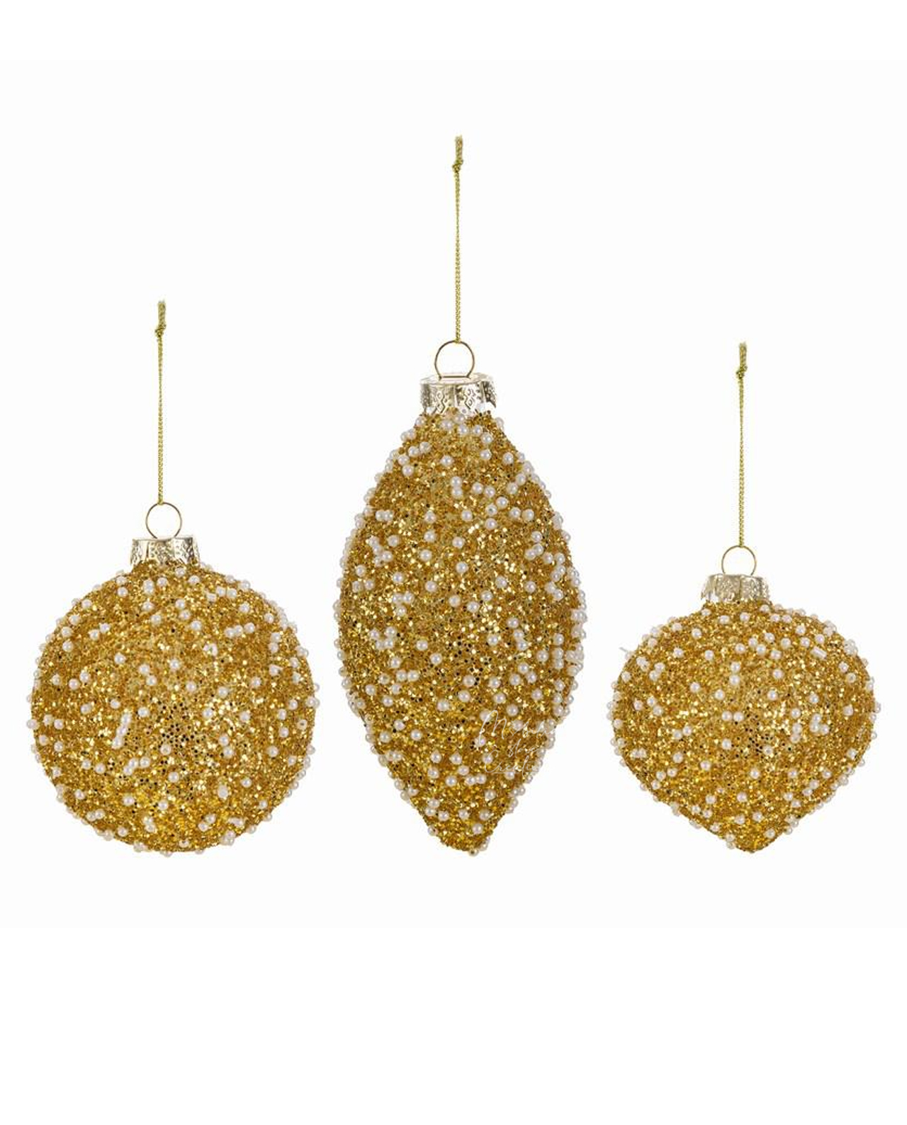 Set 3 palline vetro mix oro