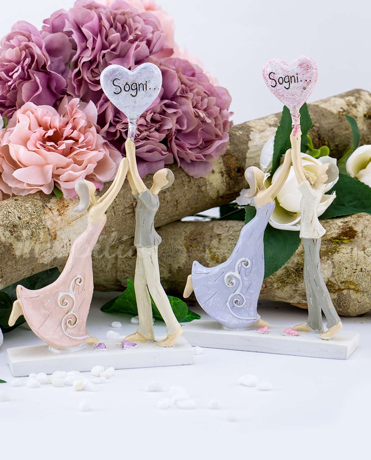 Coppia sposi con palloncino cuore varie misure