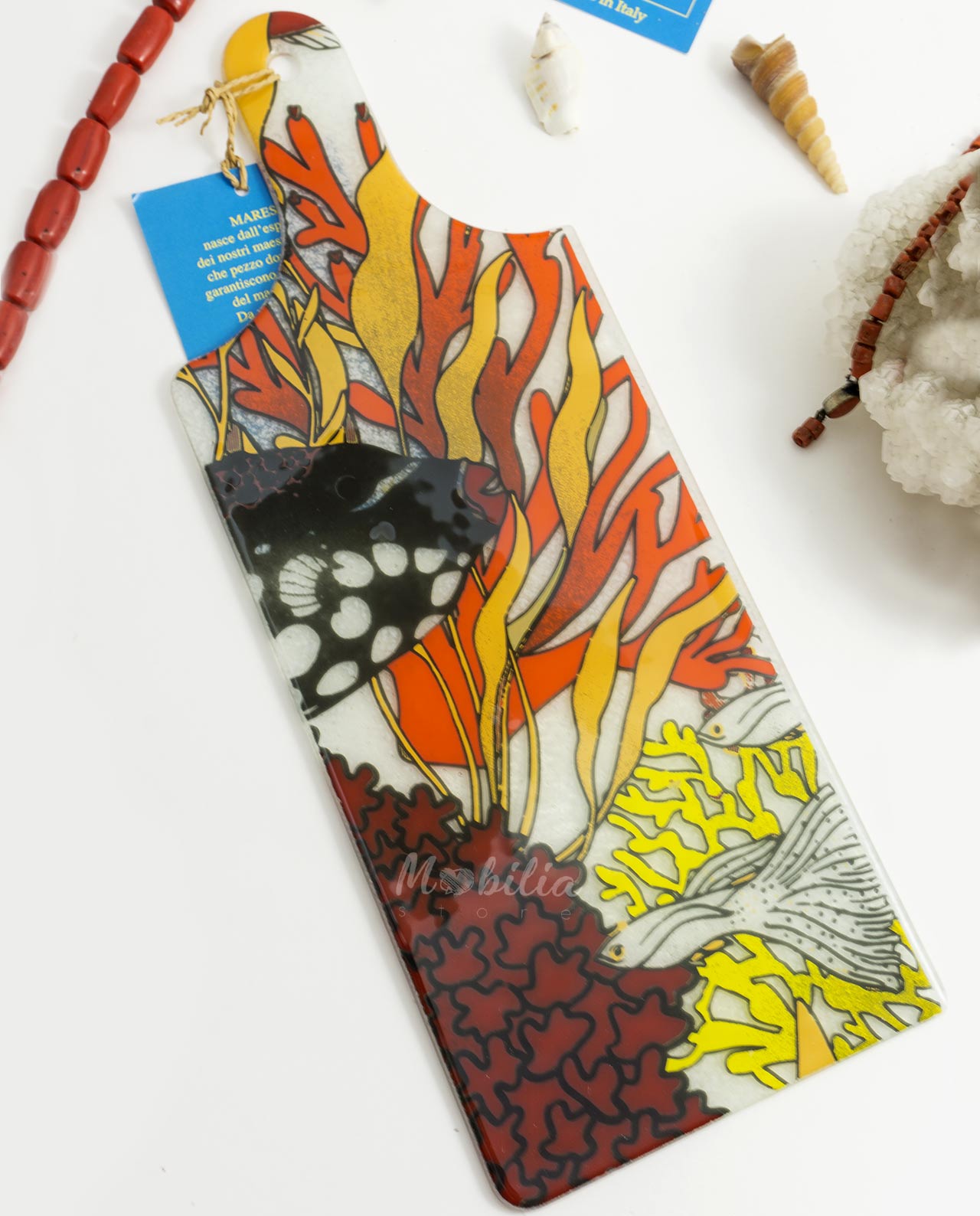 Tagliere rettangolare in vetro linea Mares rosso vetreria artistica - immagine 6