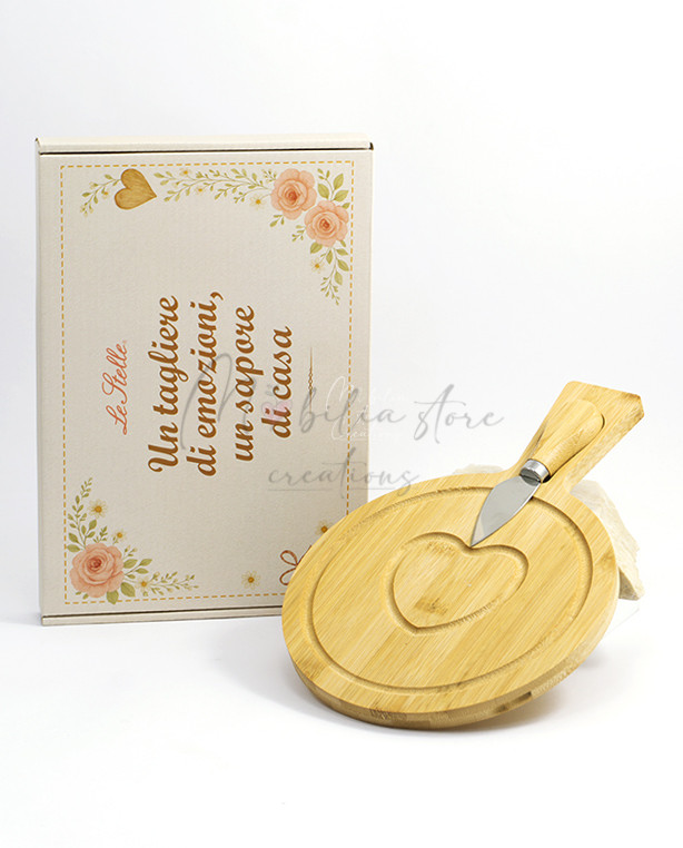 Tagliere tondo con coltello da formaggio