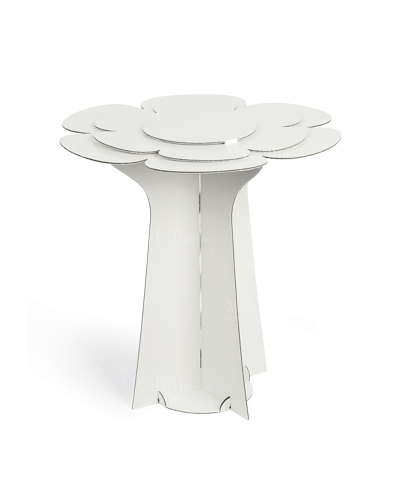 Tavolino fiore cartone bianco