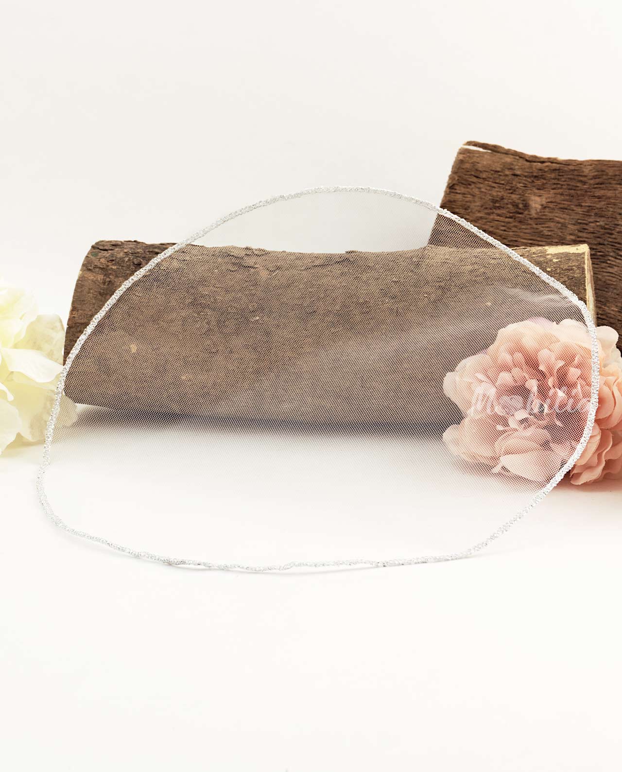 Tulle in organza con bordino argento