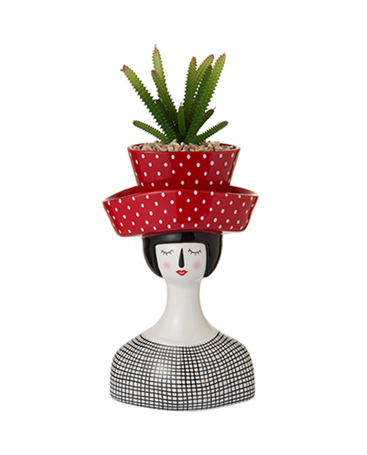 Vaso busto donna con cappello rosso linea pop girl varie misure
