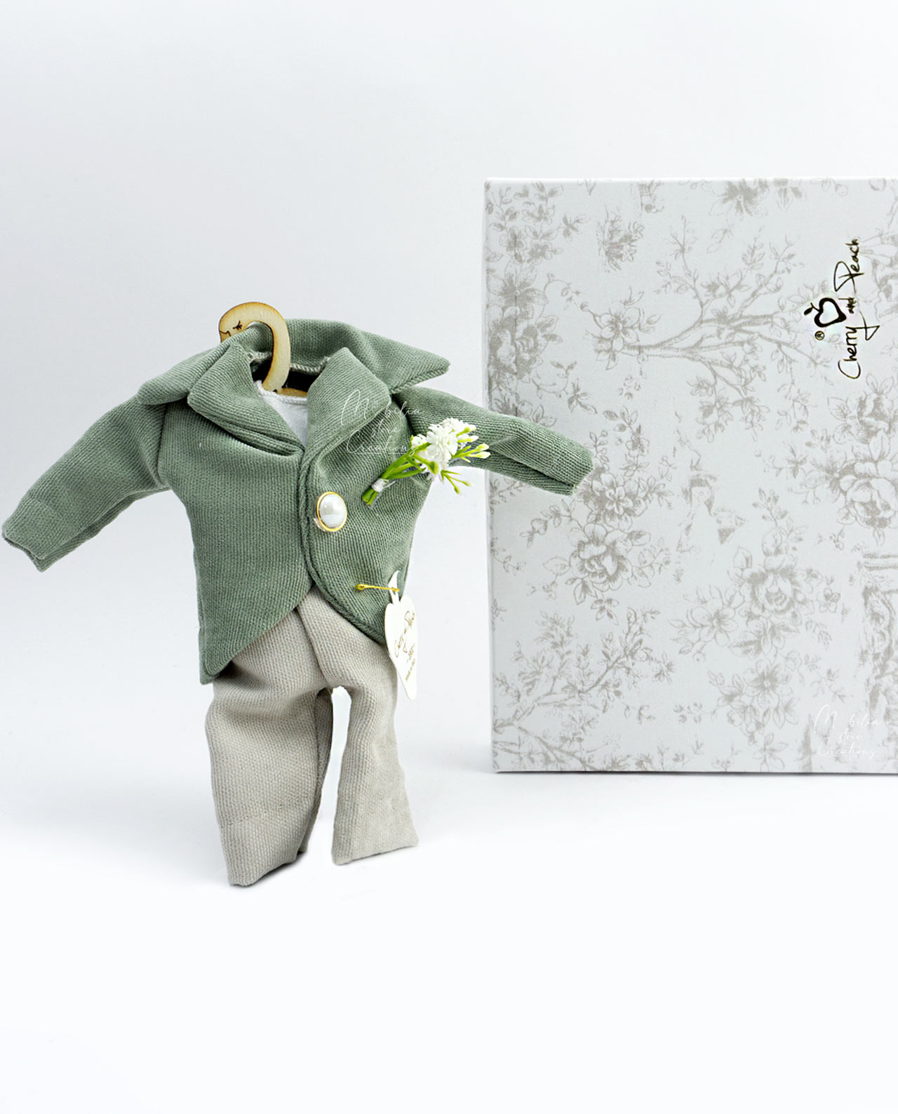 Vestitino profumatore boy in cotone verde Cherry and Peach