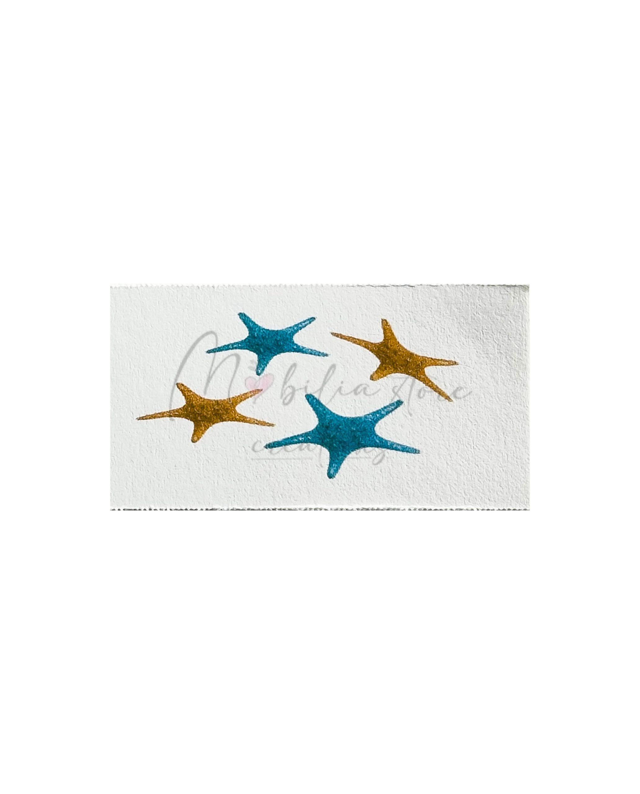 Set di 10 biglietti cerimonia con stelle marine