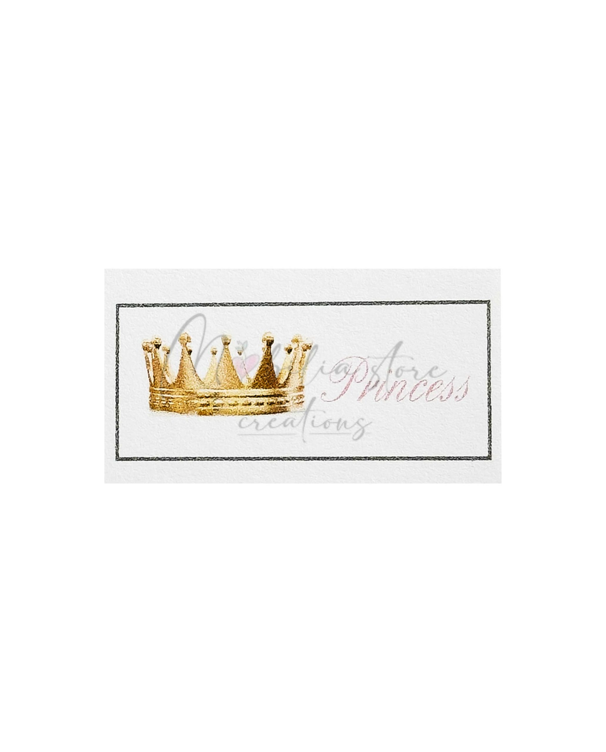 Set di 10 biglietti cerimonia con corona princess