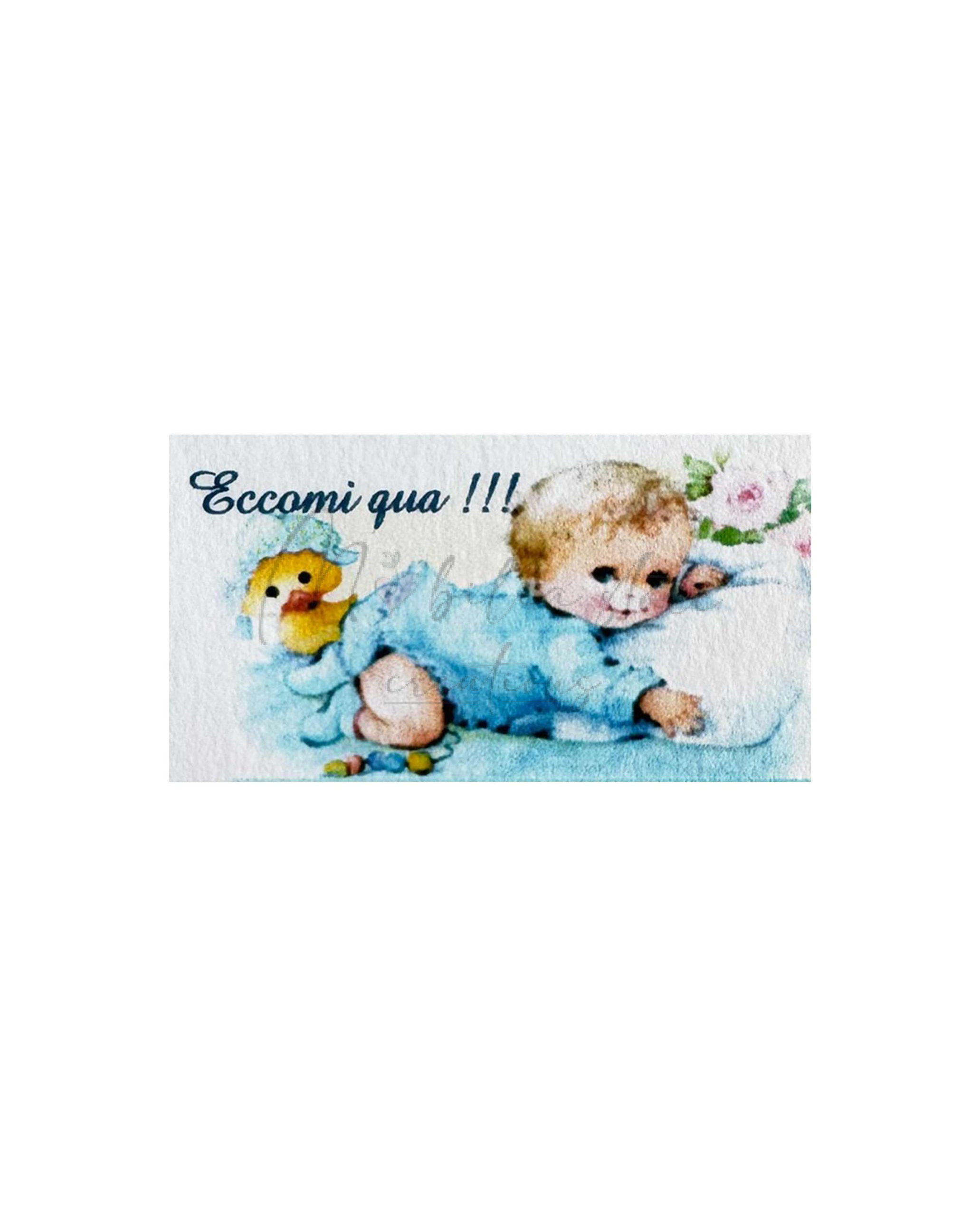 Set 10 biglietti cerimonia Nascita Bimbo