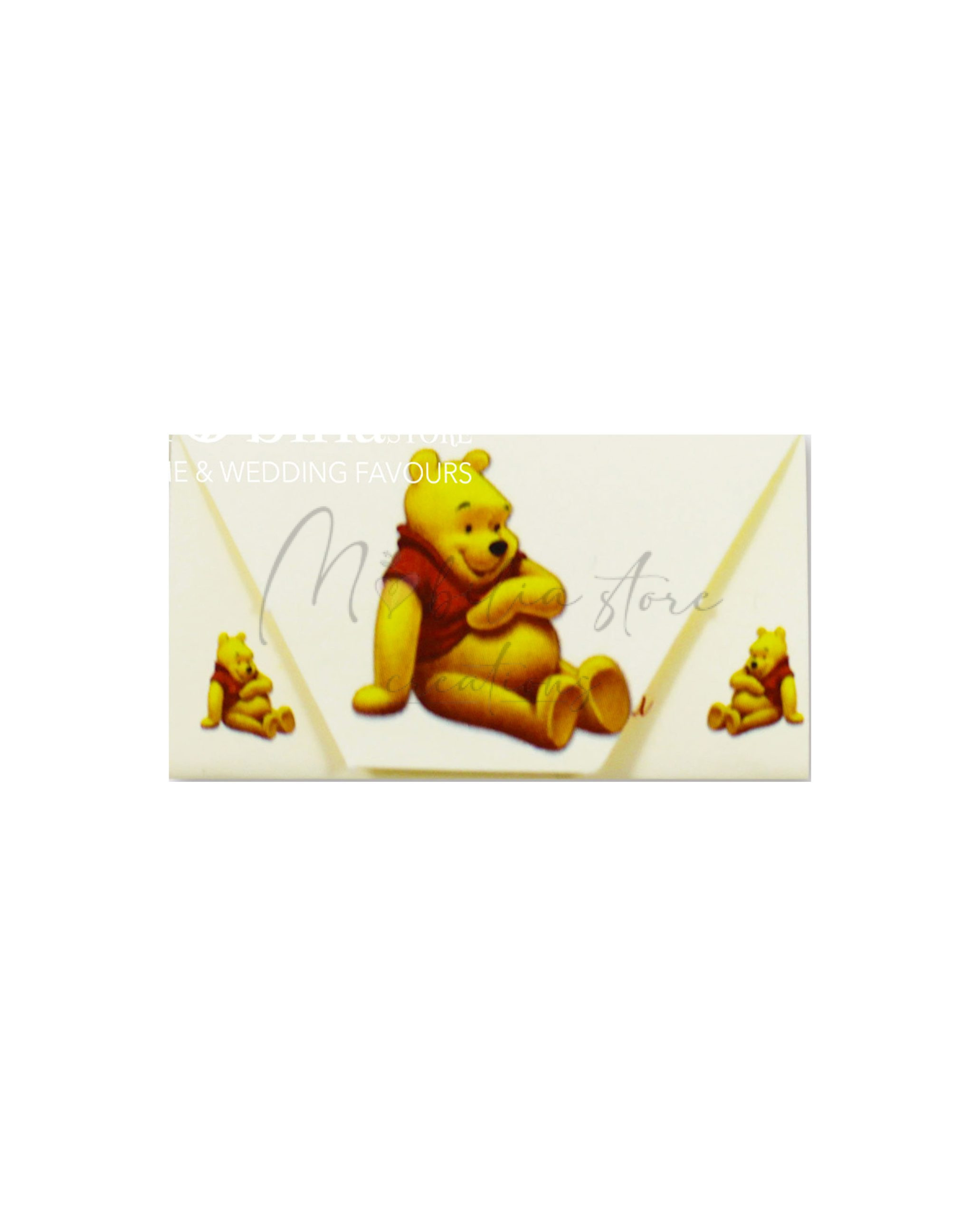 Set di 6 biglietti cerimonia panna con winnie the pooh e chiusura a busta
