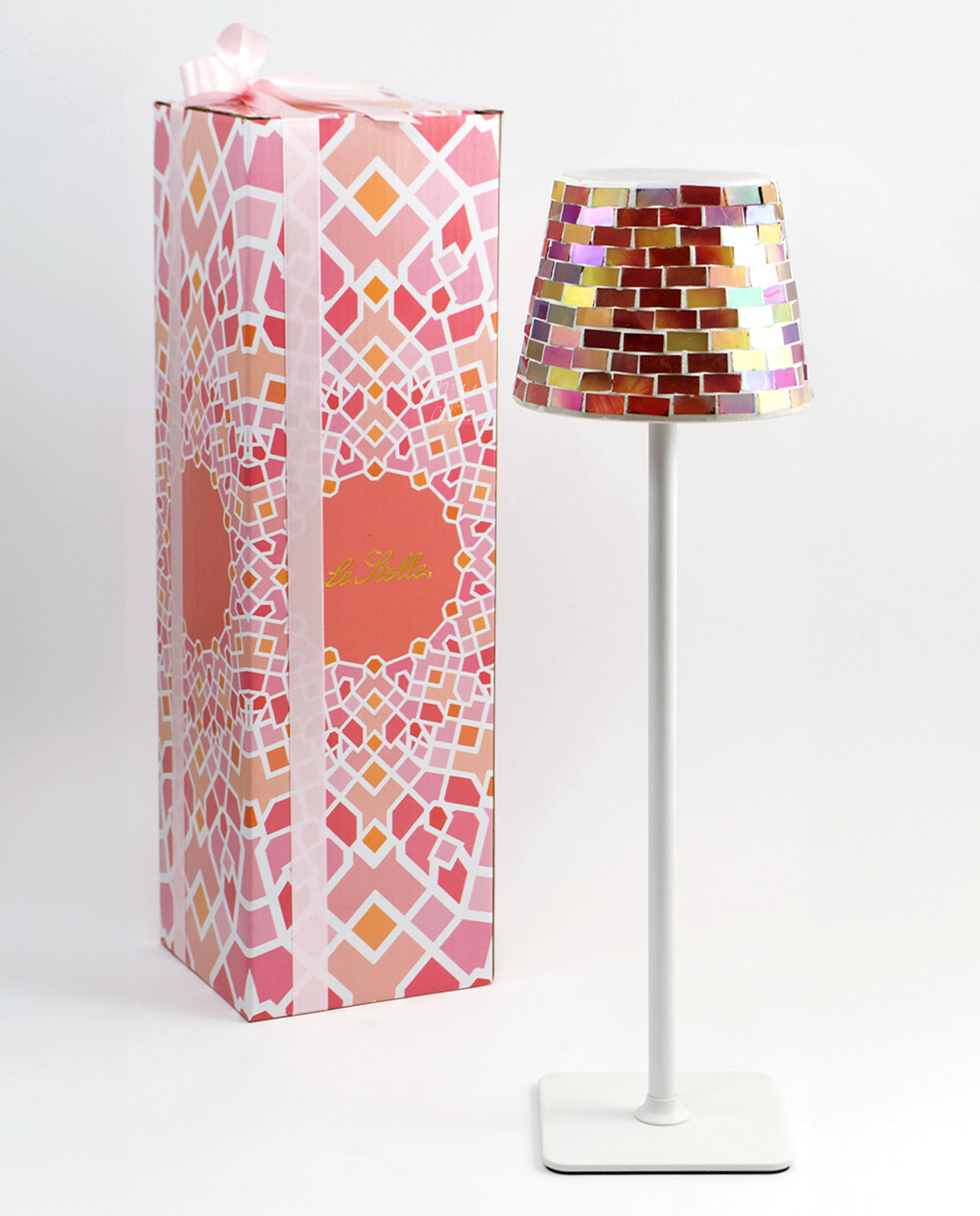 Lampada led da tavolo mosaico colorato con scatola regalo