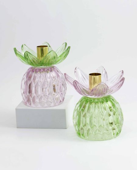Portacandela vetro fiore assortiti 2 in 1