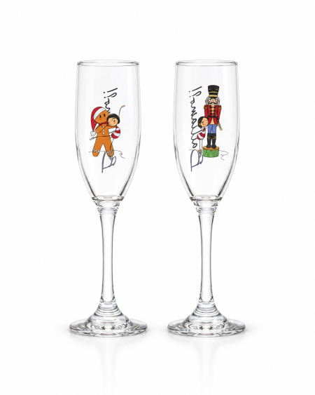 Set 2 Flutes Natalizi La Tipa Cuorematto