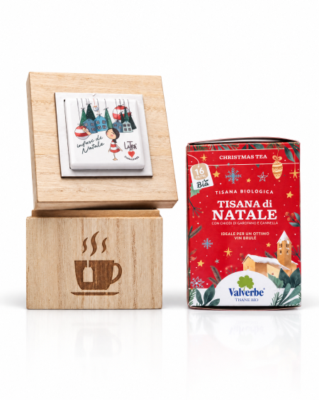 Scatola con Tisane Legno Natalizio La Tipa Cuorematto